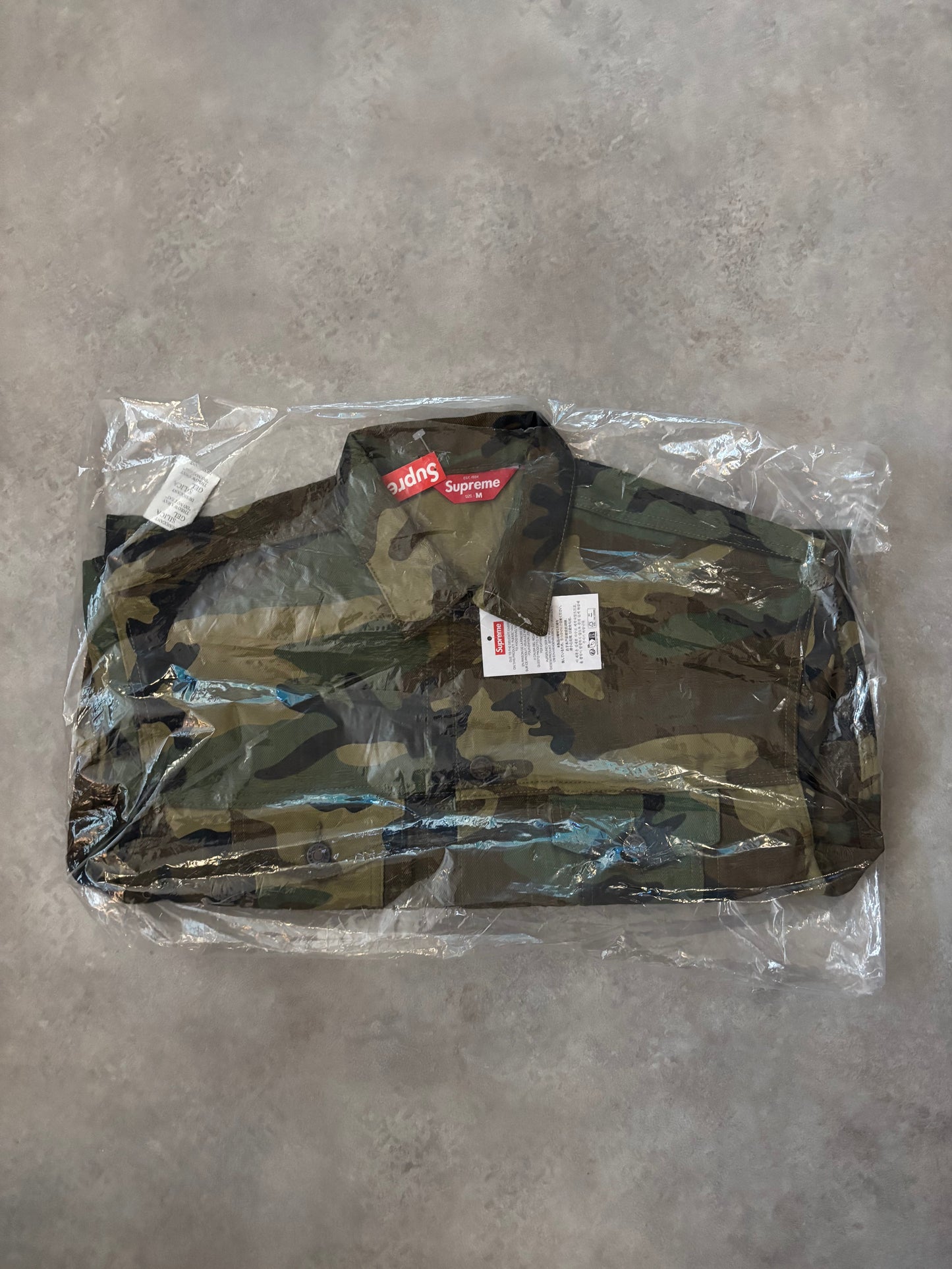 Supreme Jacquard Logos Denim Trucker Jacket