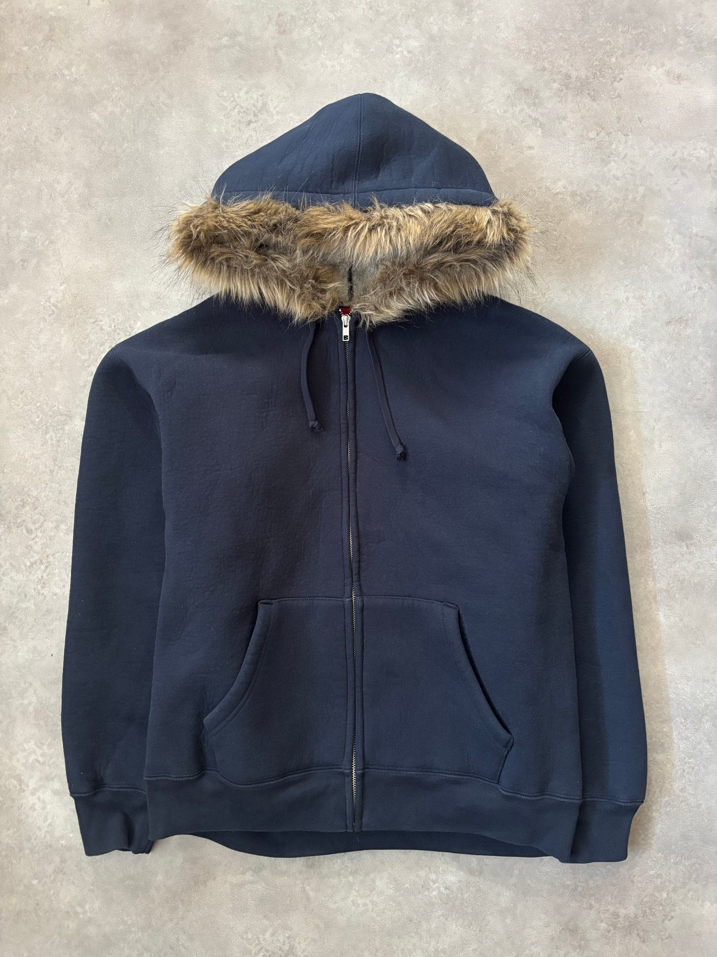 Supreme Faux Fur Zip  Up Hooded Sweatshirt (Str. S)
