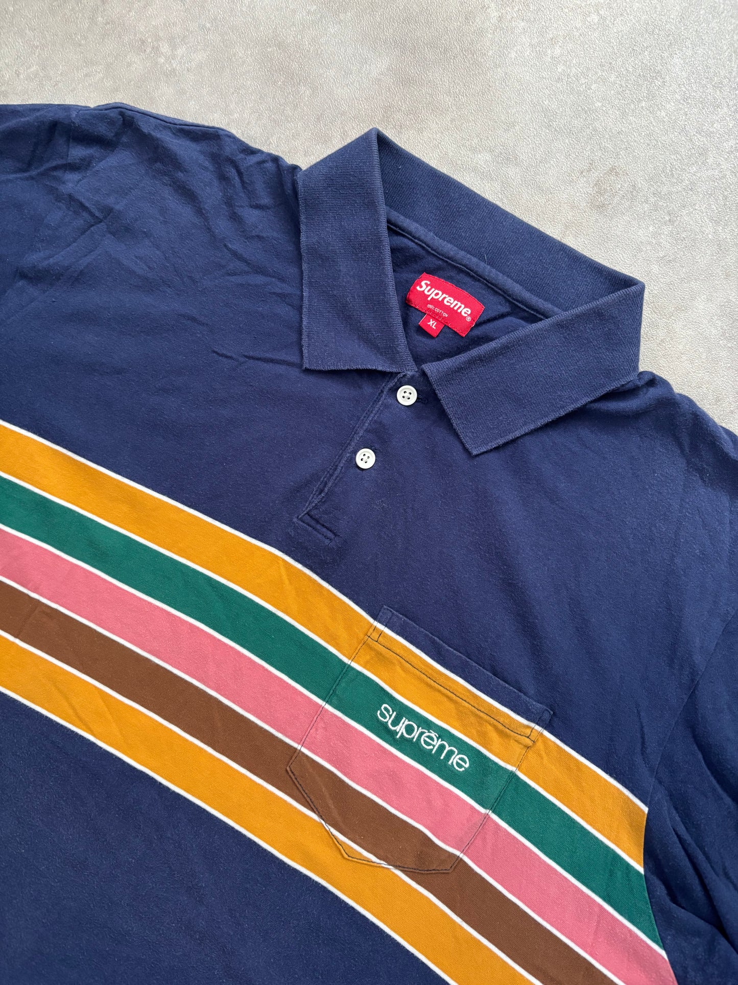 Supreme Striped Polo (Str. XL)
