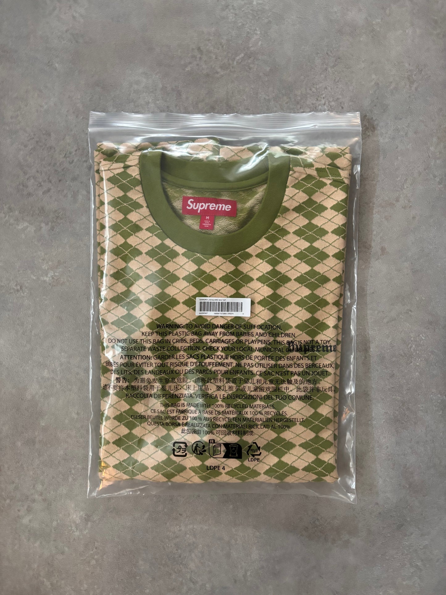 Supreme Diamond Jacquard S/S Top (Str. M)