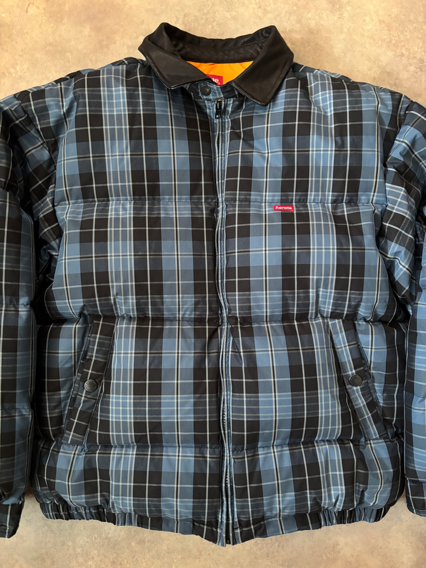 Supreme Leather Collar Puffy Jacket (Str. L)