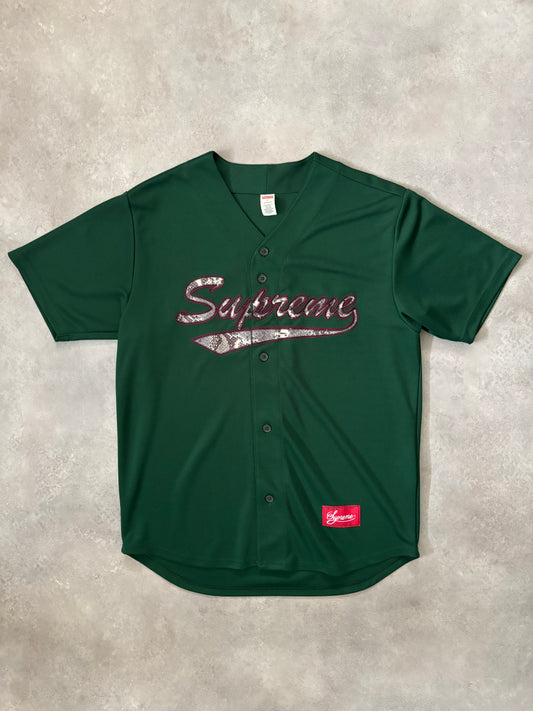 Supreme Snake Script Logo Baseball Jersey (Str. L)