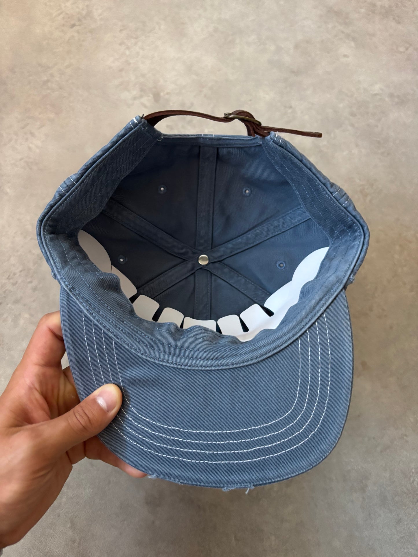 Supreme Distressed Script 6-Panel Cap