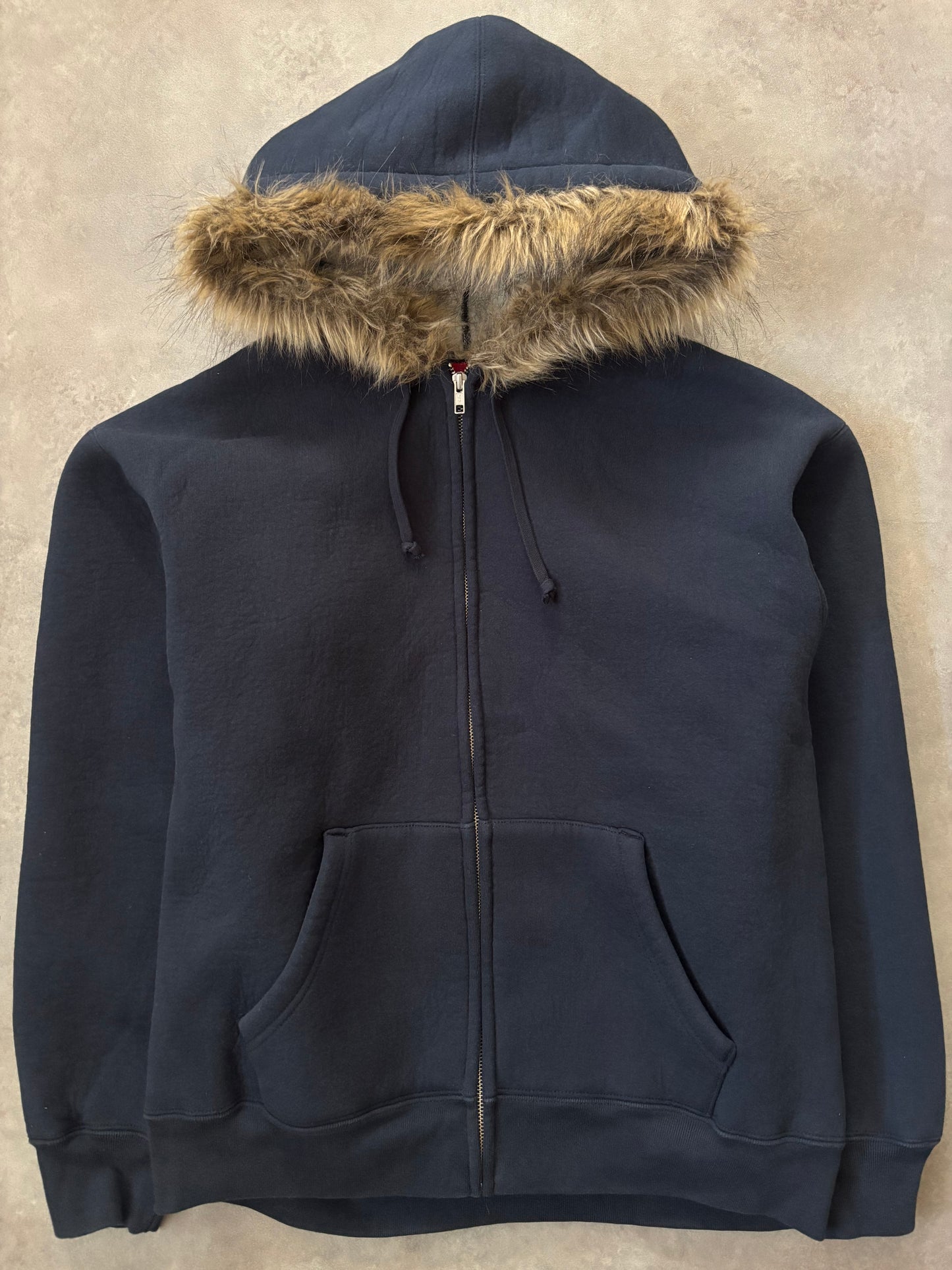 Supreme Faux Fur Zip  Up Hooded Sweatshirt (Str. S)