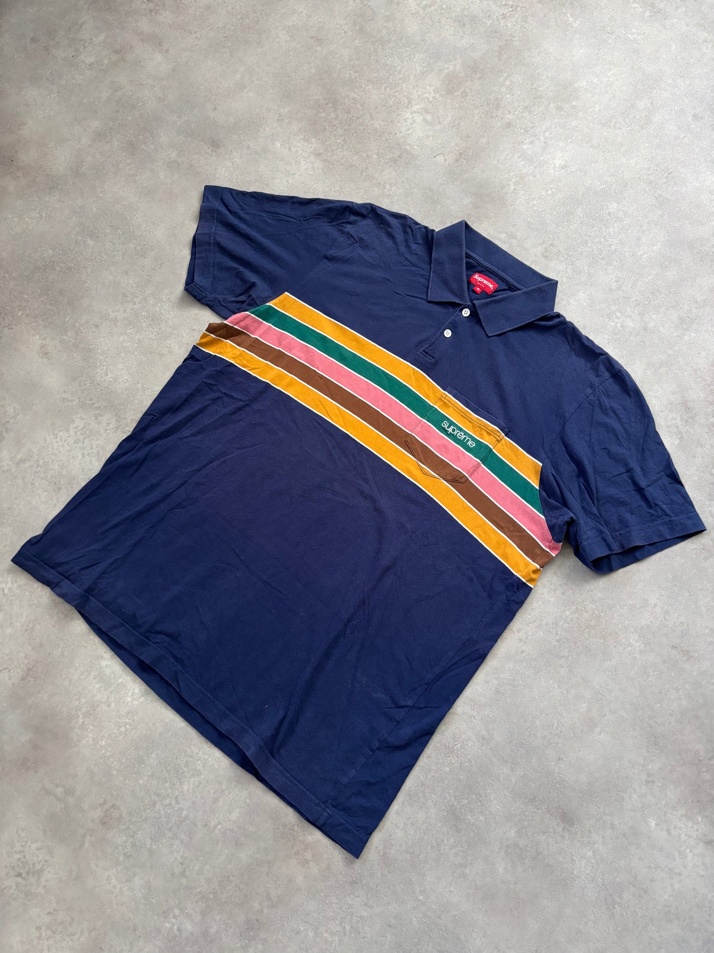 Supreme Striped Polo (Str. XL)