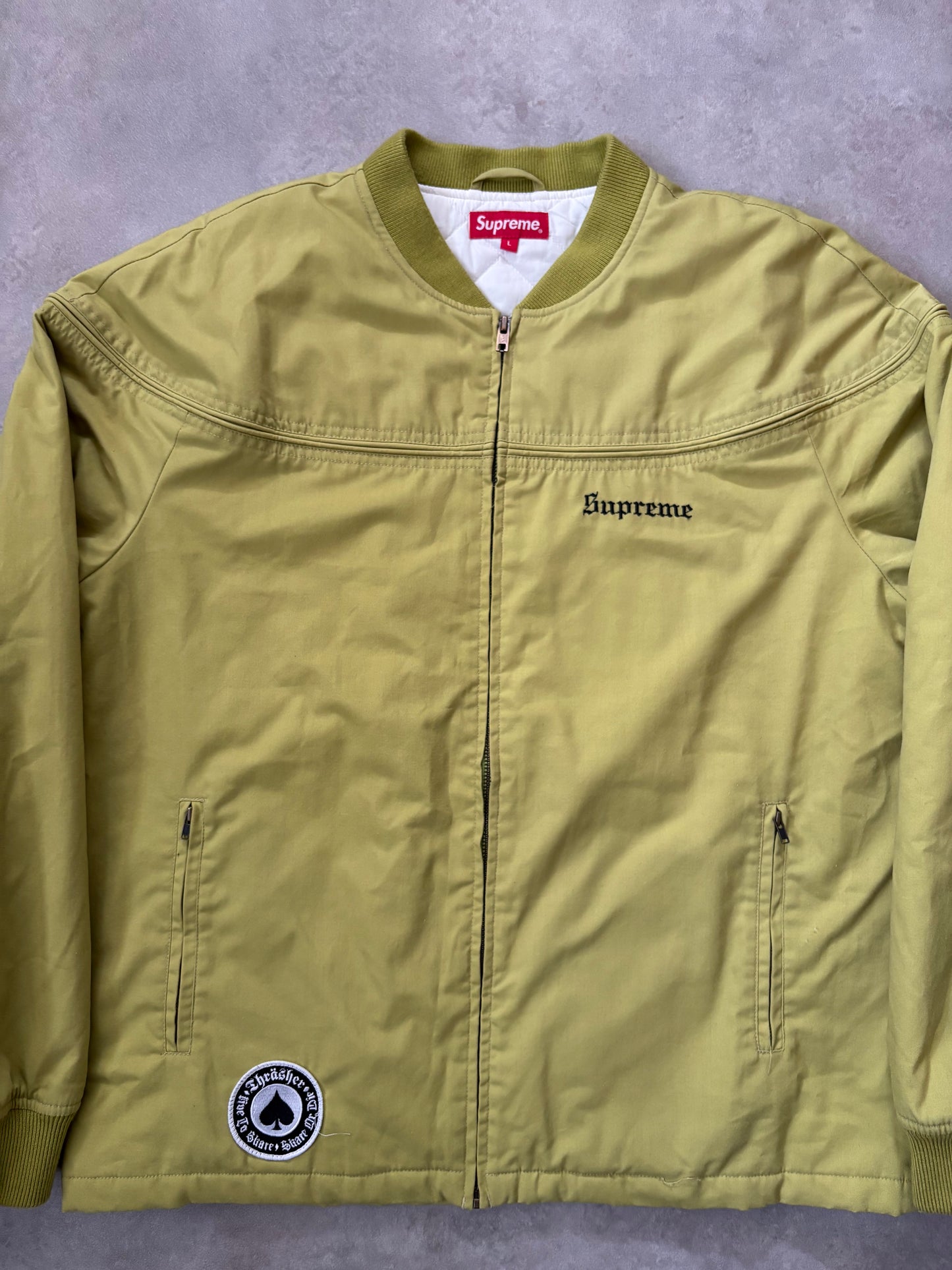 Supreme x Thrasher Poplin Crew Jacket (Str. L)