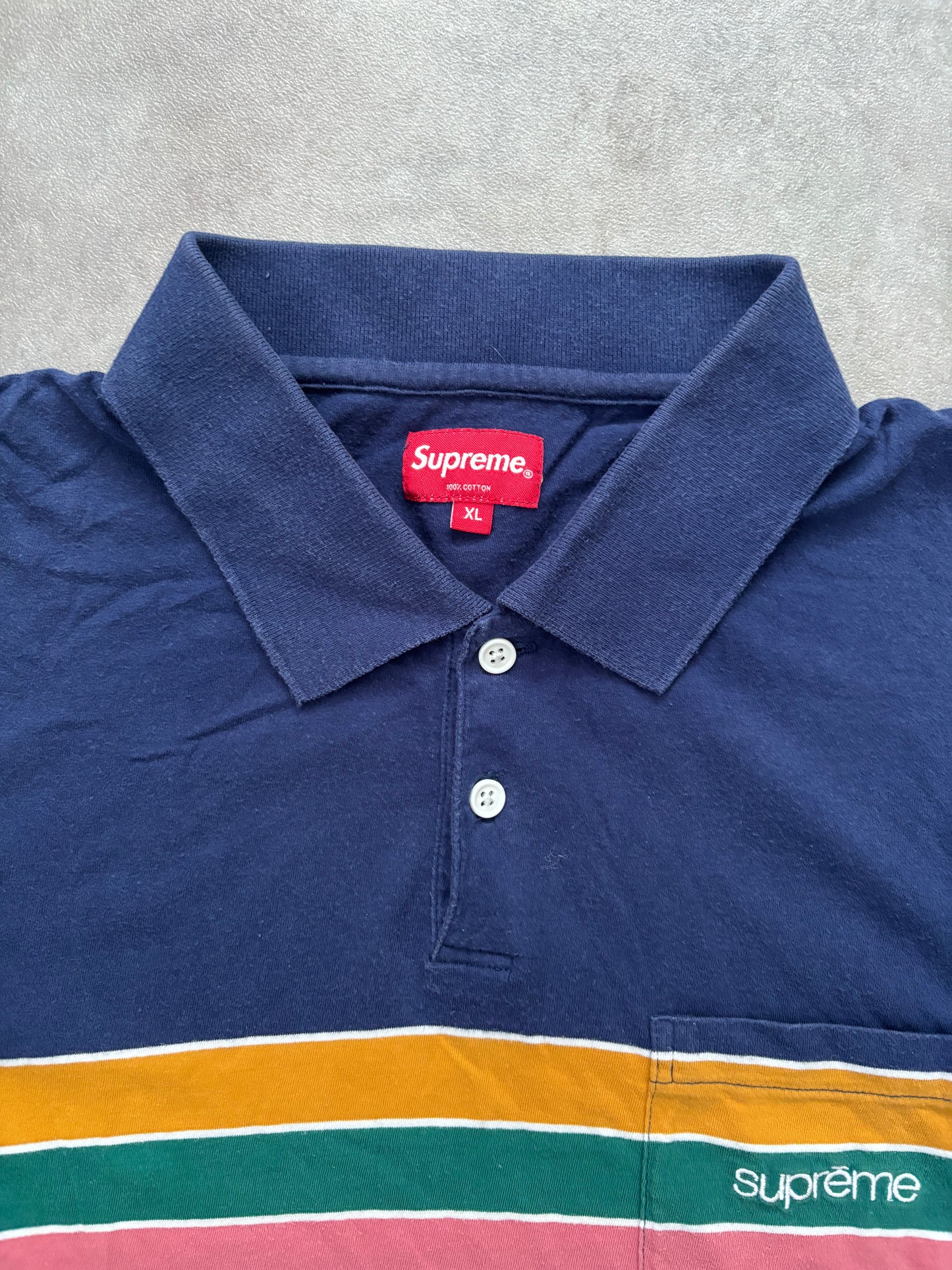 Supreme Striped Polo (Str. XL)