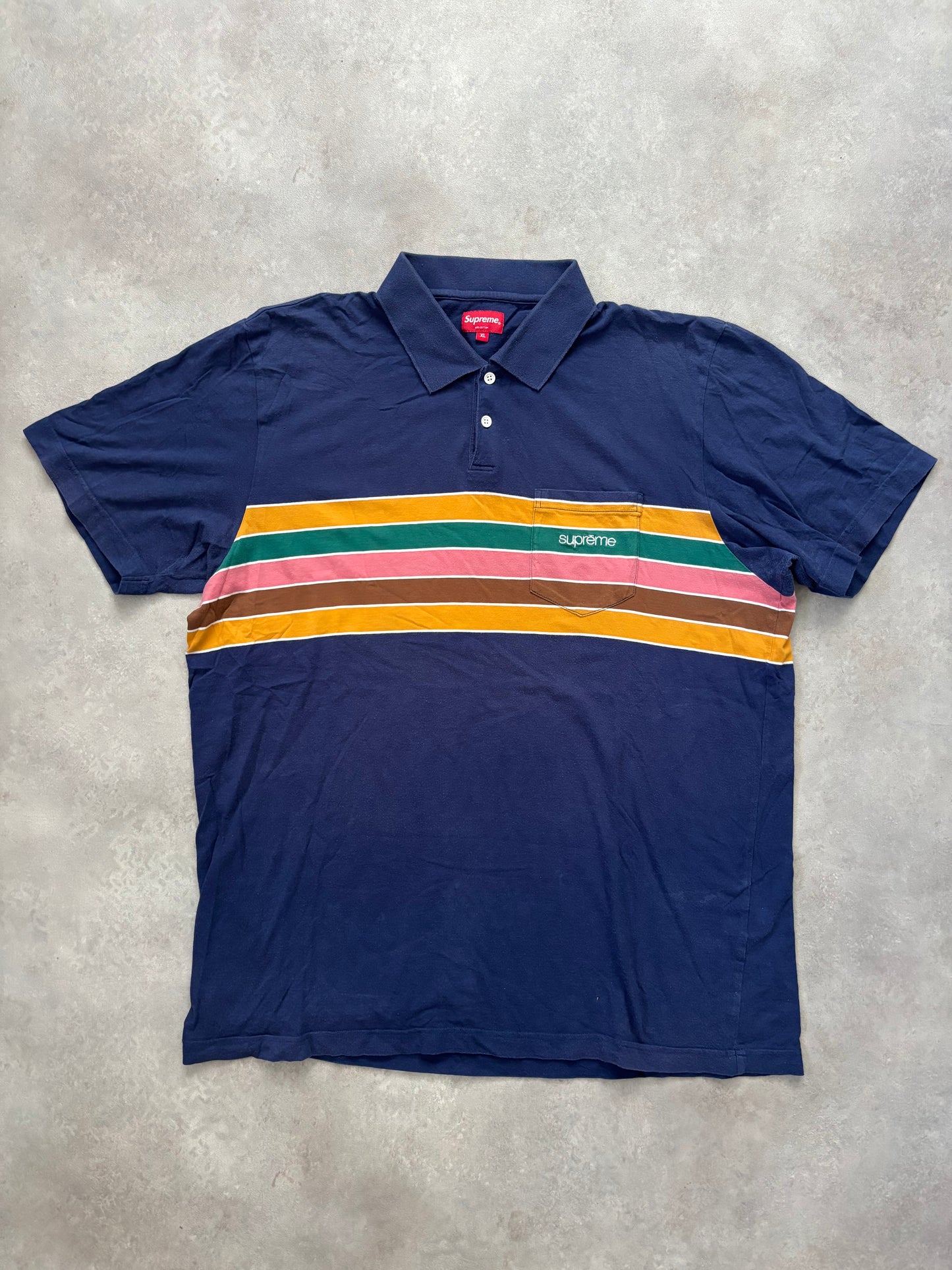 Supreme Striped Polo (Str. XL)