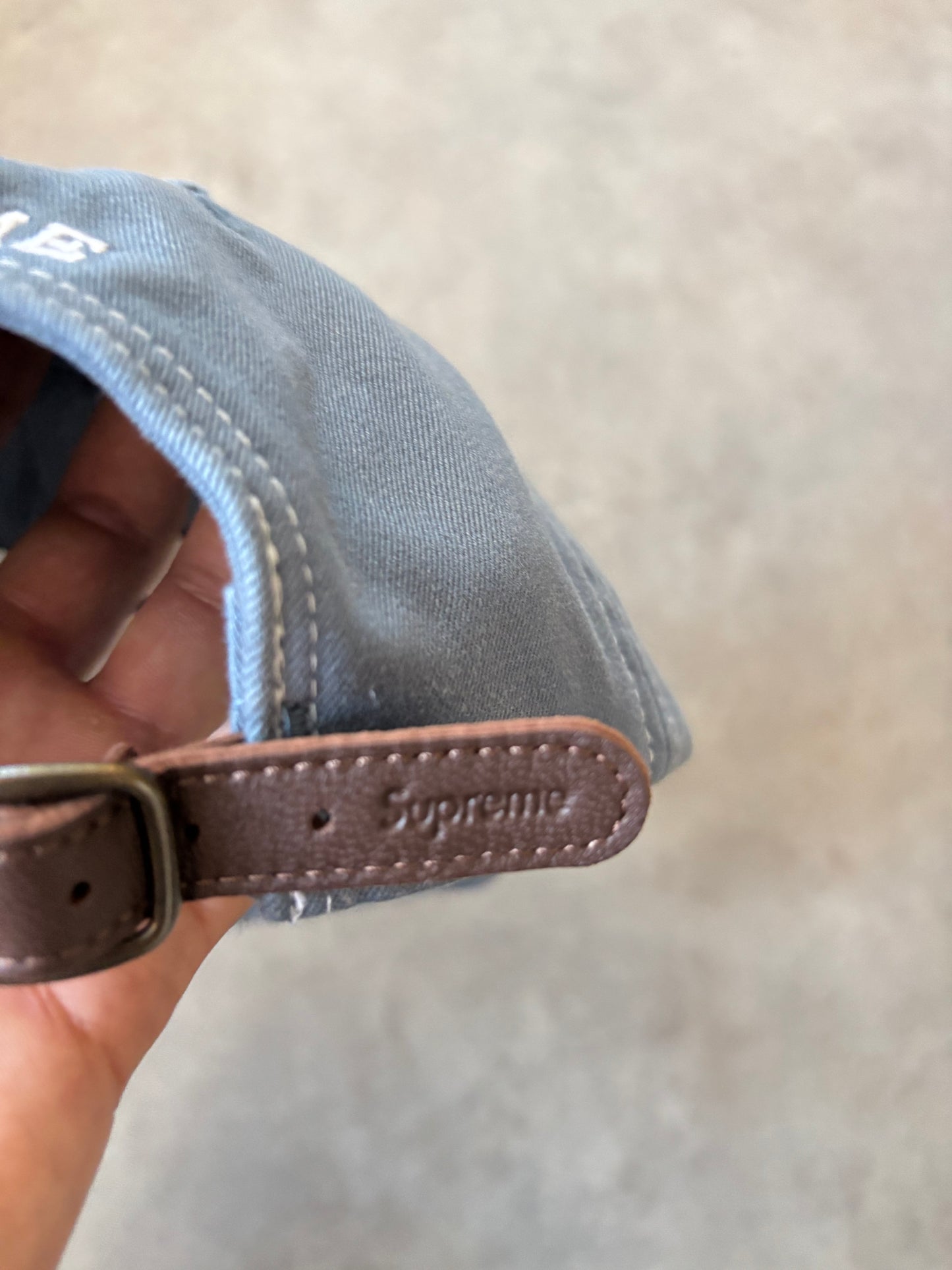 Supreme Distressed Script 6-Panel Cap