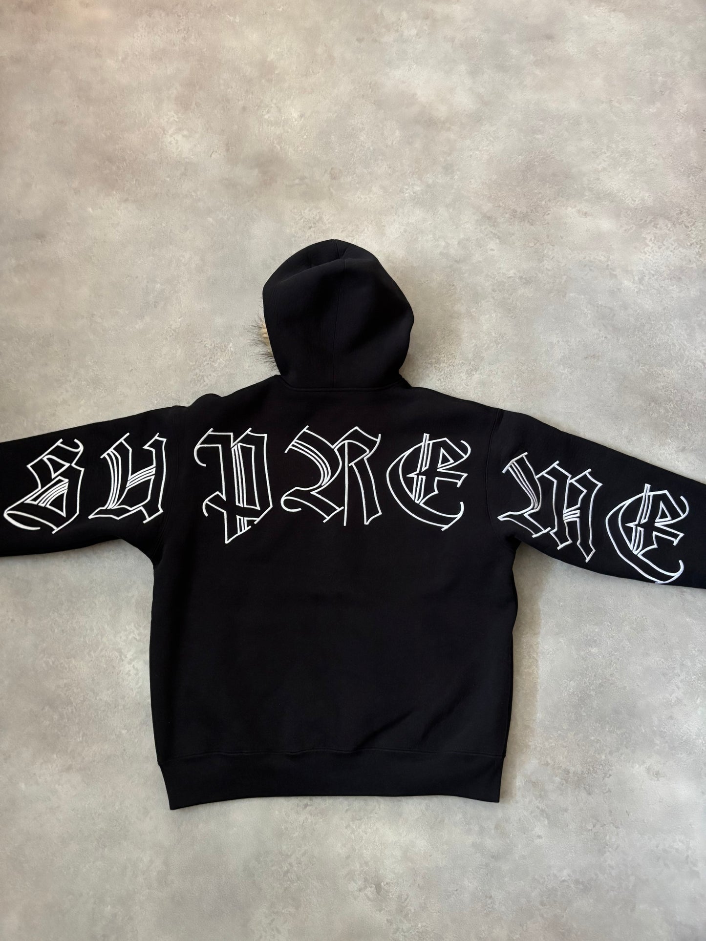 Supreme Faux Fur Zip Up Hooded Sweatshirt (Str. M)