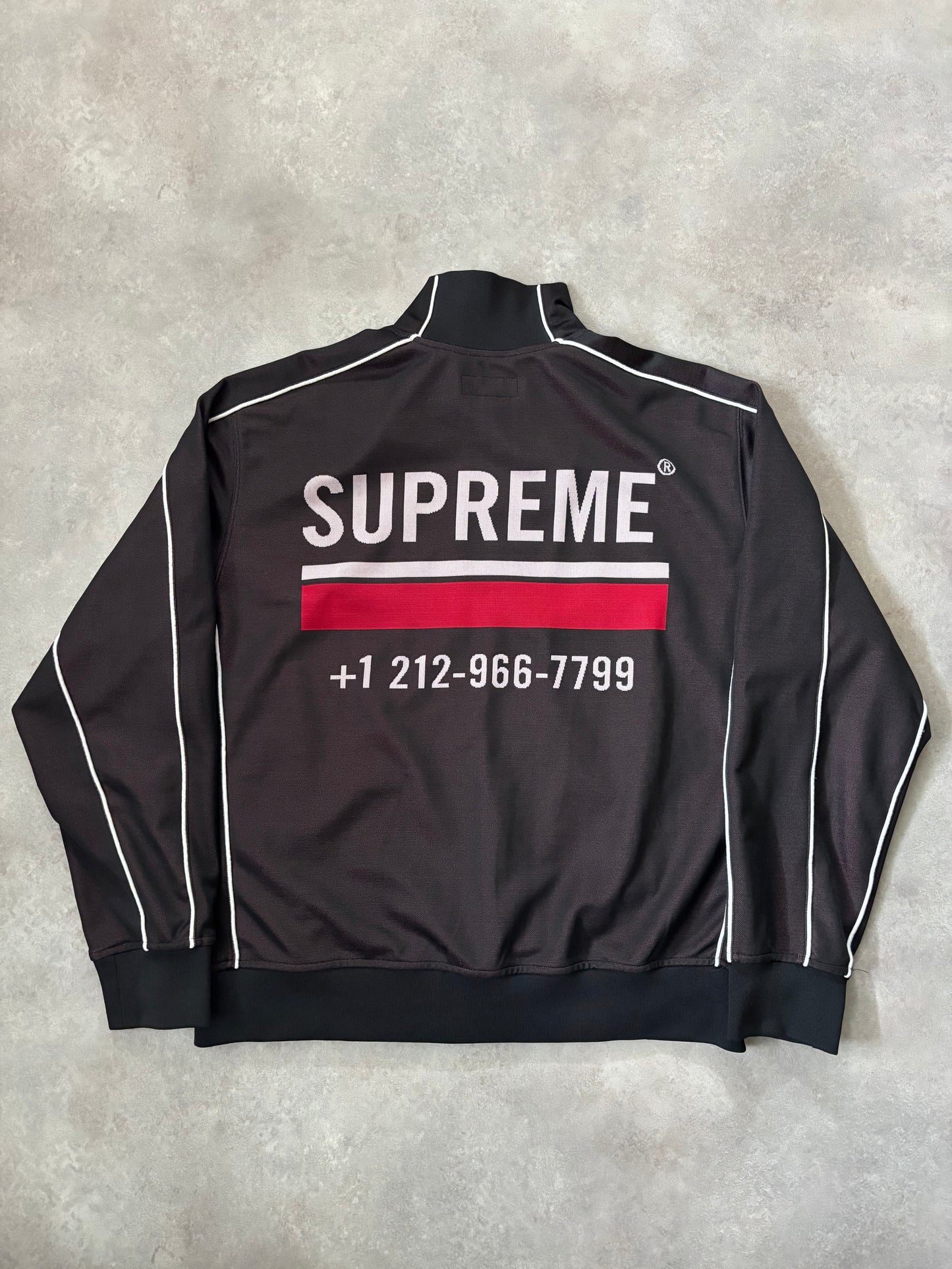 Supreme Phone Number Zip Up Sweatshirt (Str. L)