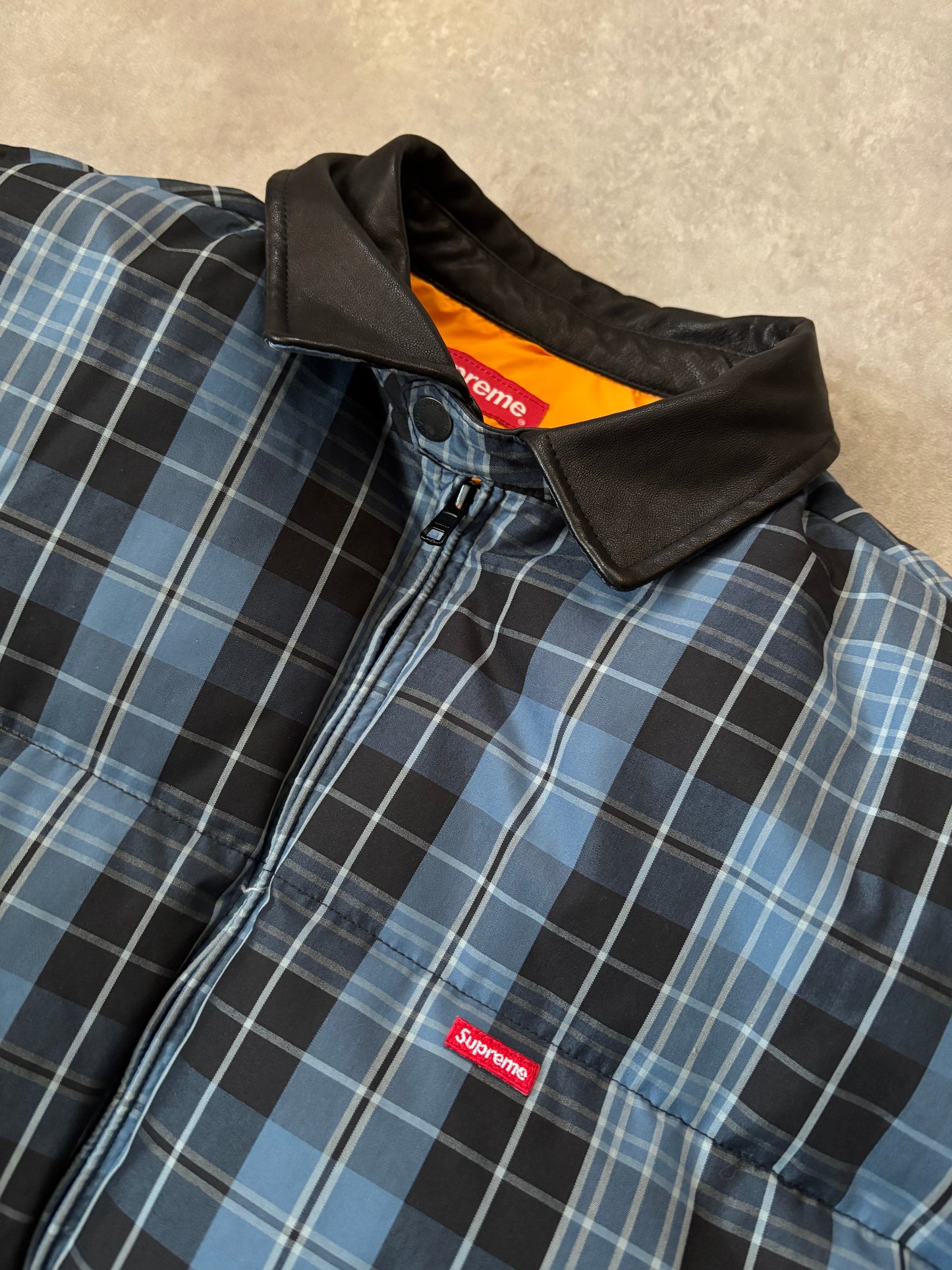 Supreme Leather Collar Puffy Jacket (Str. L)