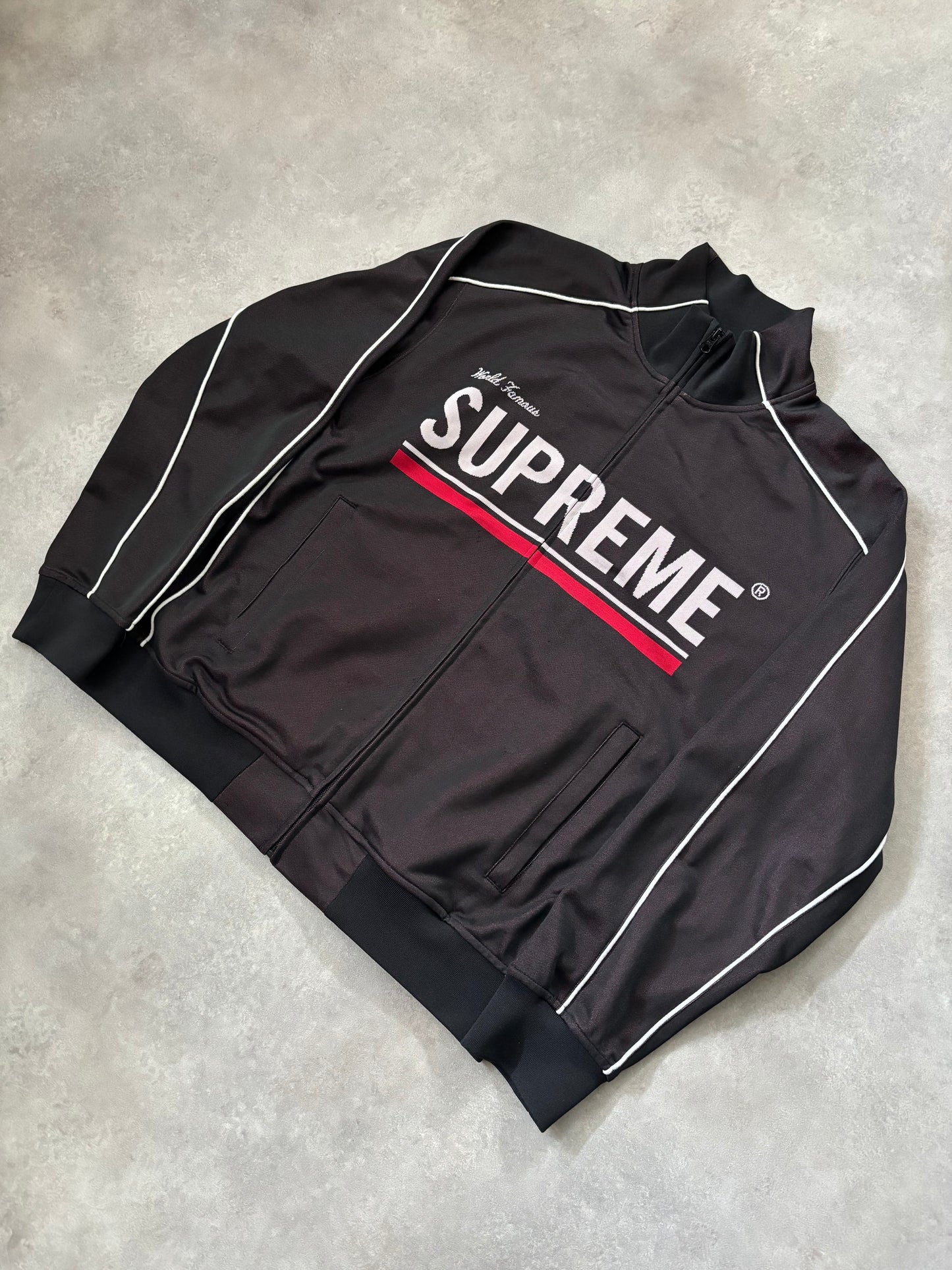 Supreme Phone Number Zip Up Sweatshirt (Str. L)