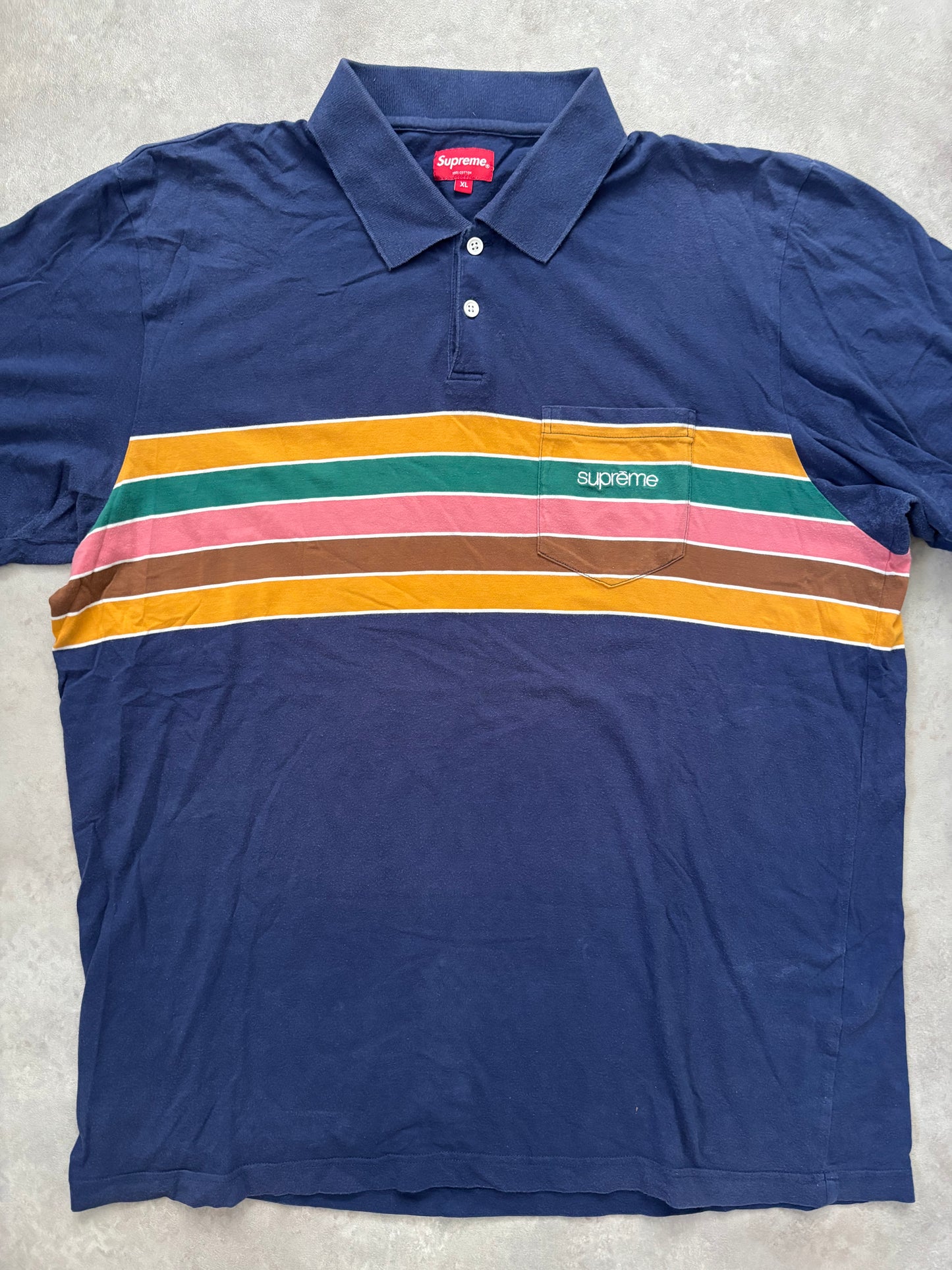 Supreme Striped Polo (Str. XL)