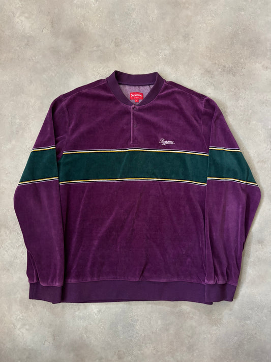 Supreme Stripe Velour Raglan L/S Polo (Str. L)