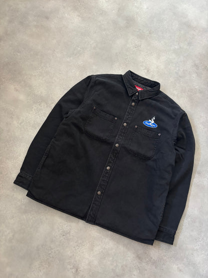 Supreme Quilted Lined Denim Snap Shirt (Str. M)