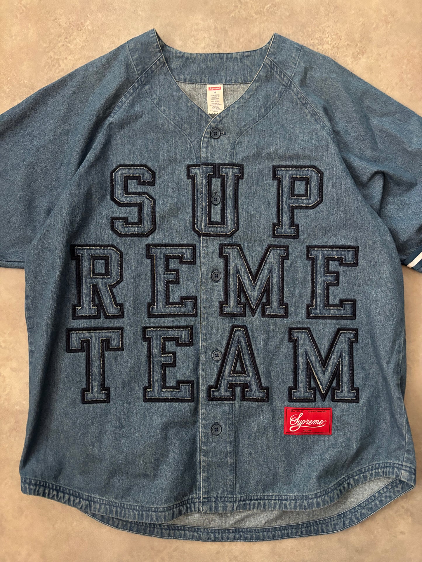 Supreme Denim Baseball Jersey (Str. M)