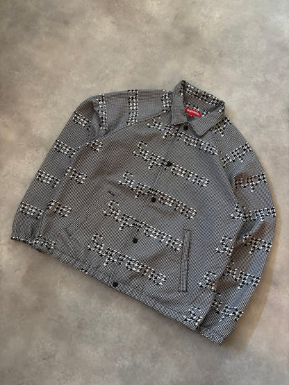 Supreme Houndstooth Logos Snap Front Jacket (Str. M)