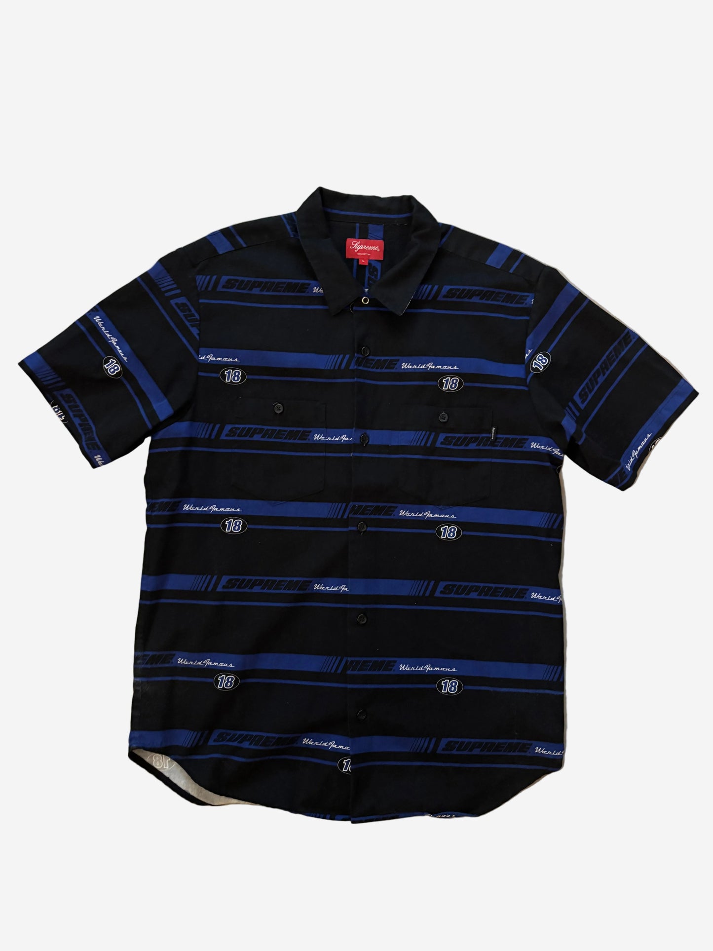 Supreme Striped Racing Work Shirt (Str. L)