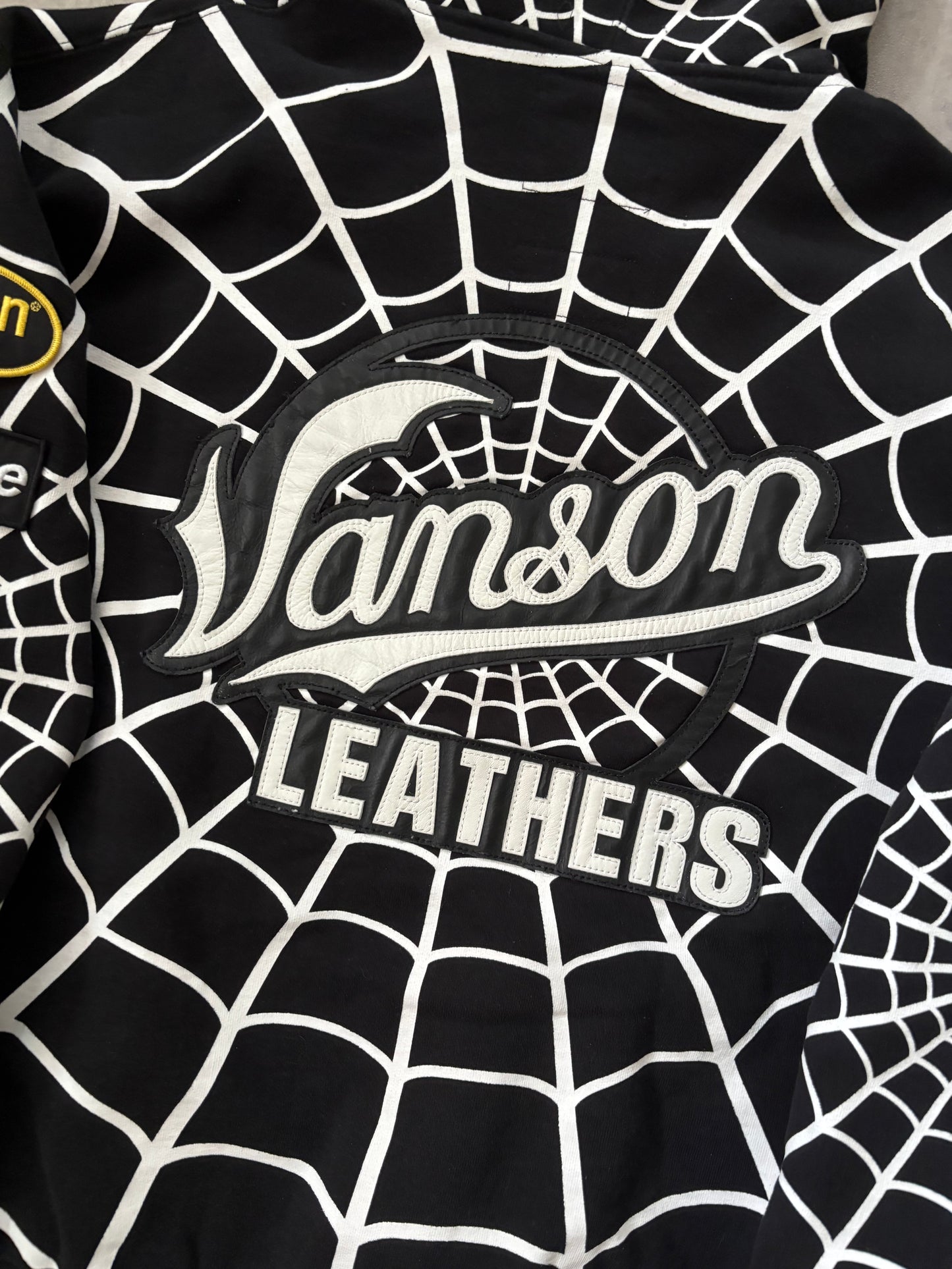 Supreme Vanson Leathers Spider-Man Zip Up Hoodie (Str. M)