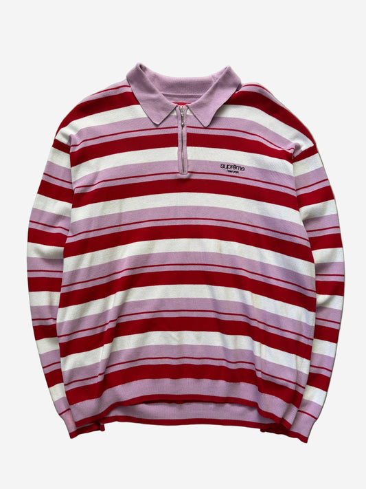 Supreme Stripe Zip L/S Polo (Str. L)