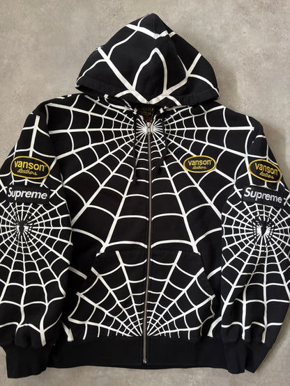 Supreme Vanson Leathers Spider-Man Zip Up Hoodie (Str. M)