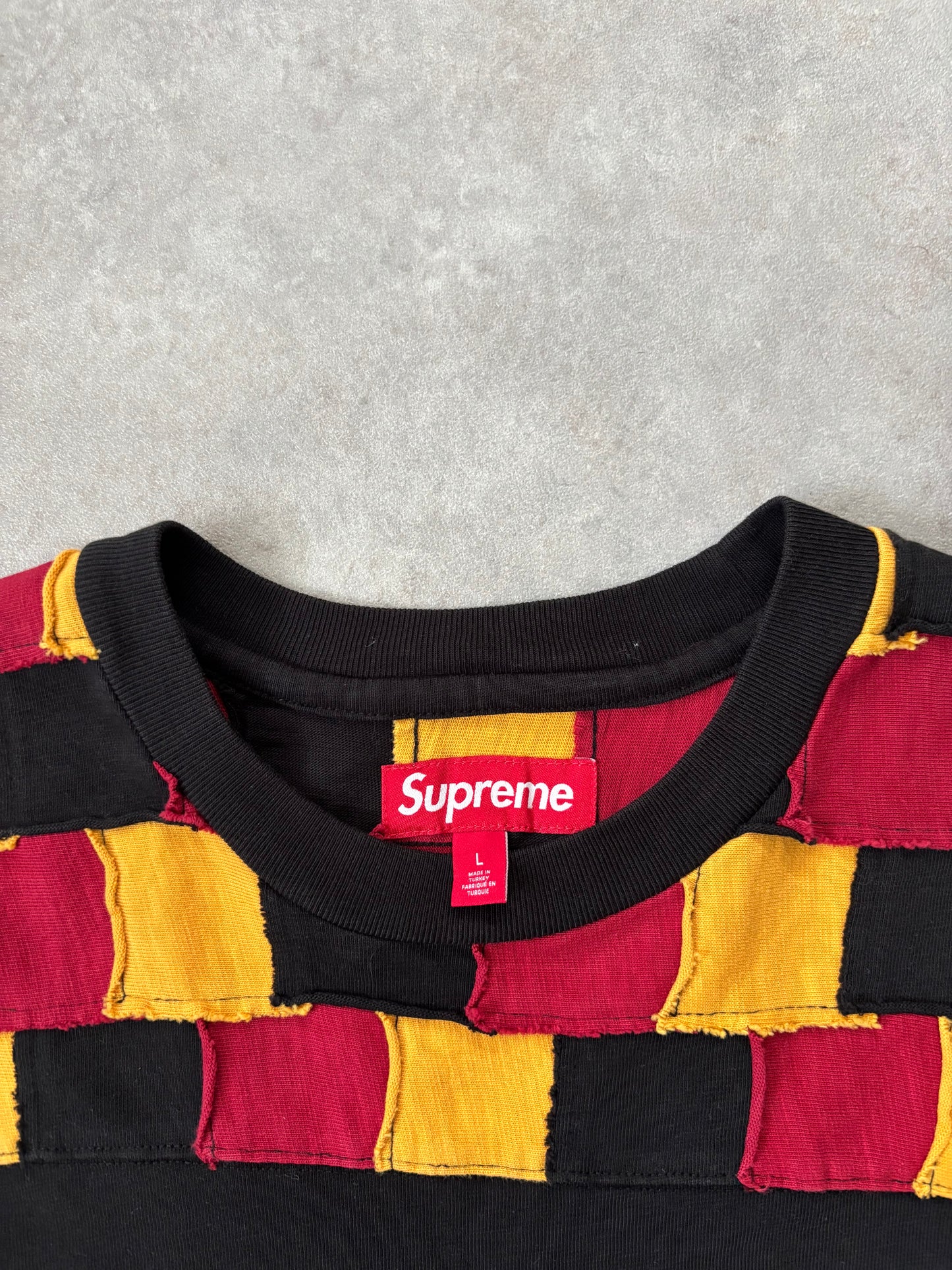 Supreme Patchwork Yoke Football Top (Str. L)