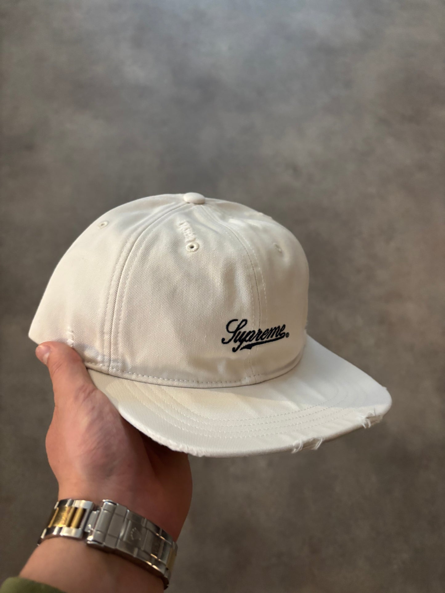 Supreme Distressed Script 6-Panel