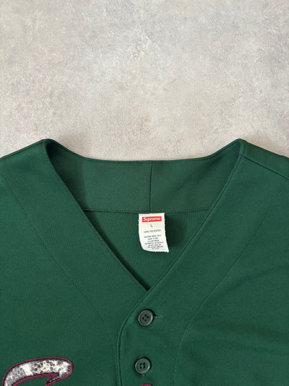 Supreme Snake Script Logo Baseball Jersey (Str. L)