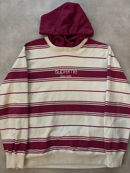 Supreme Striped Hooded Crewneck (Str. M)