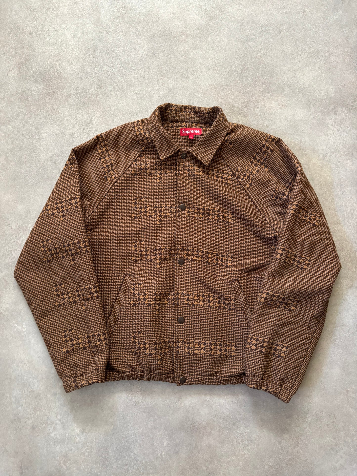 Supreme Houndstooth Logos Snap Front Jacket (Str. M)