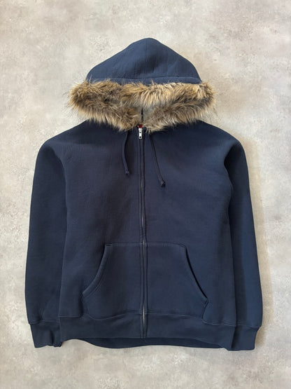 Supreme Faux Fur Zip  Up Hooded Sweatshirt (Str. S)