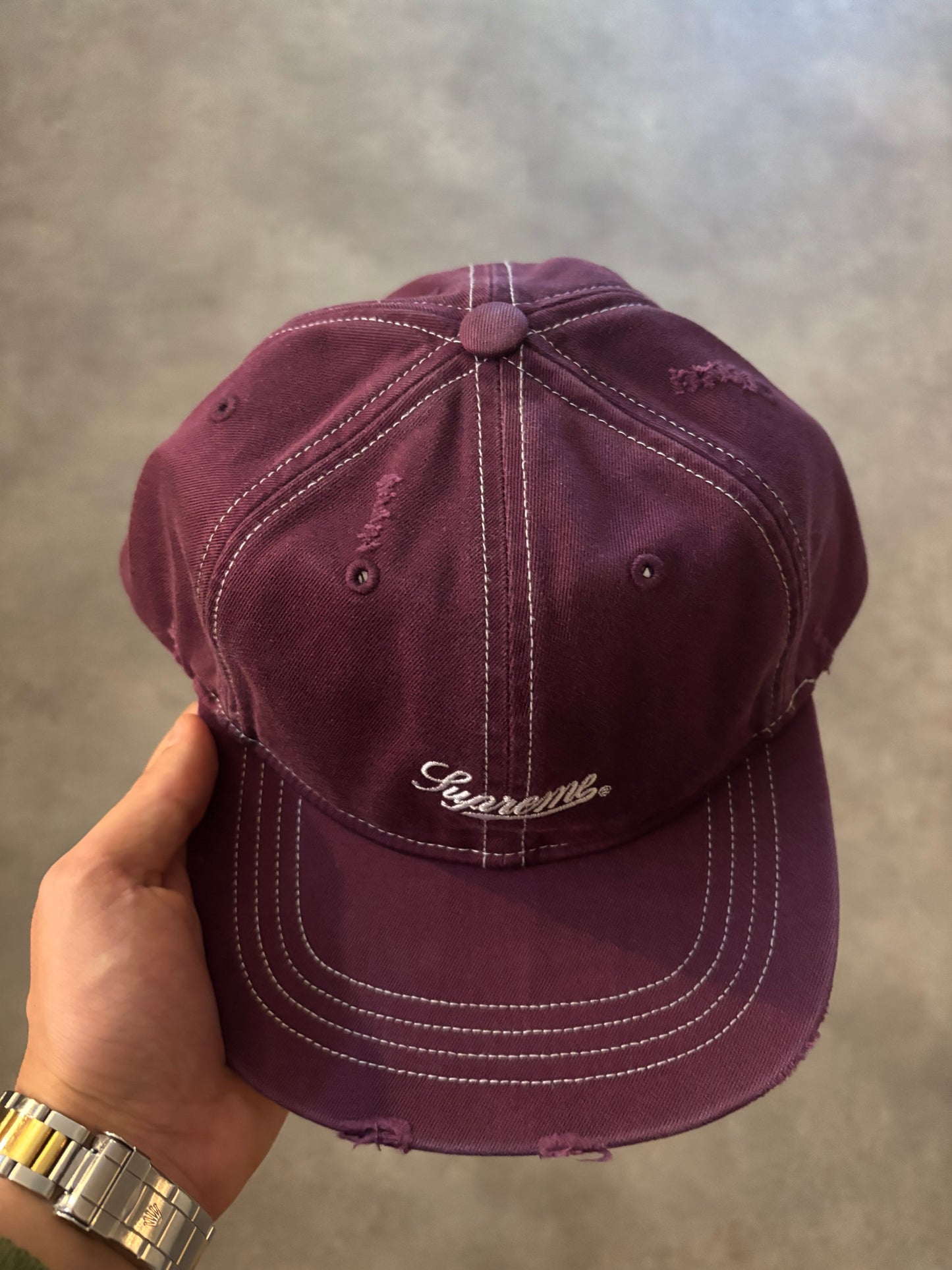 Supreme Distressed Script 6-Panel