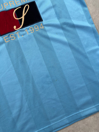 Supreme Velvet Logo Mesh Stripe Top (Str. M)
