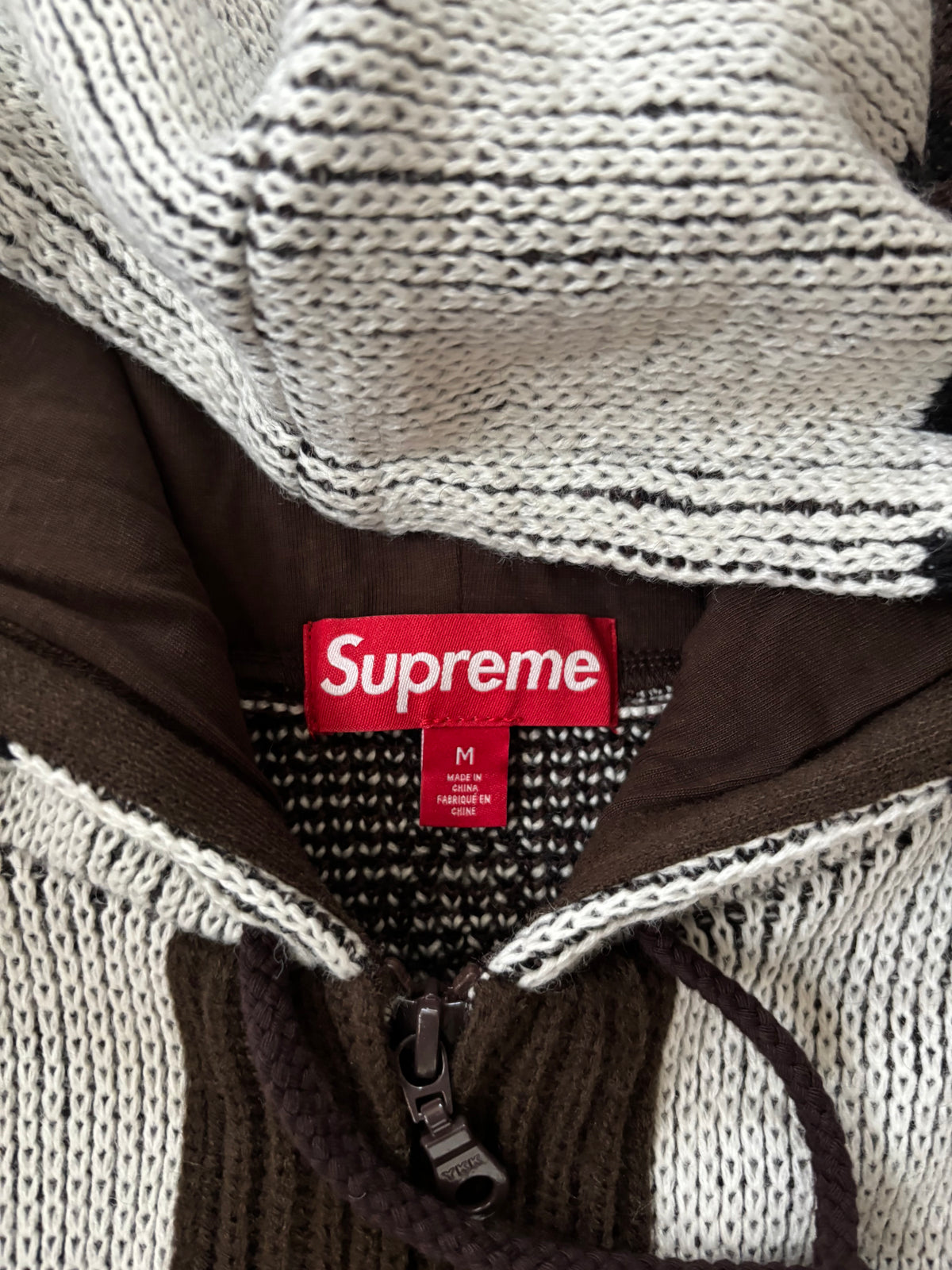 Supreme Patchwork Zip Up Hooded Sweater (Str. M)