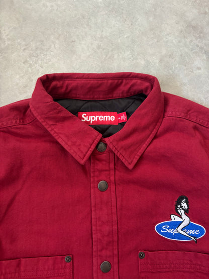 Supreme Quilted Lined Denim Snap Shirt (Str. M)