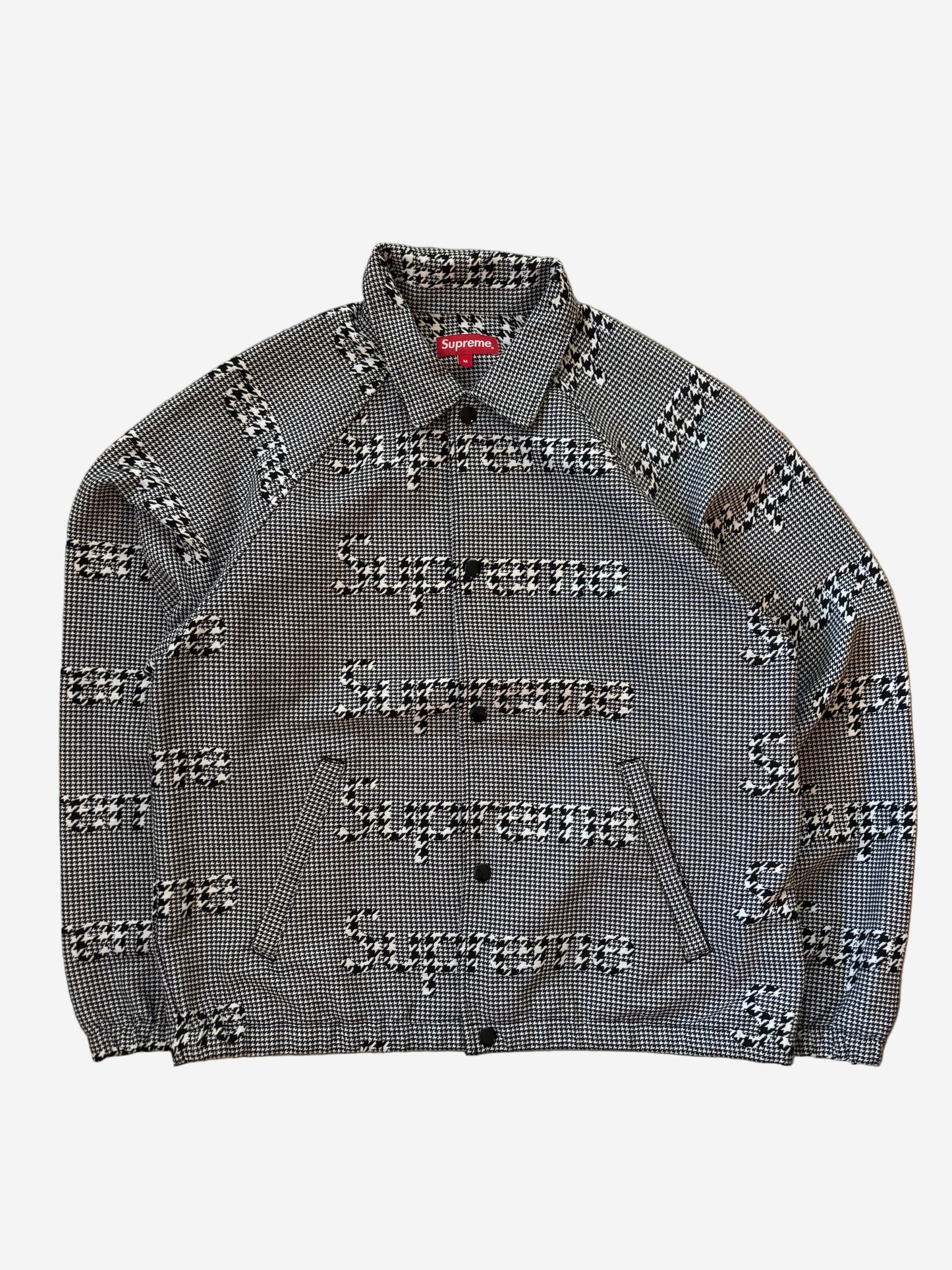 Supreme Houndstooth Logos Snap Front Jacket (Str. M)