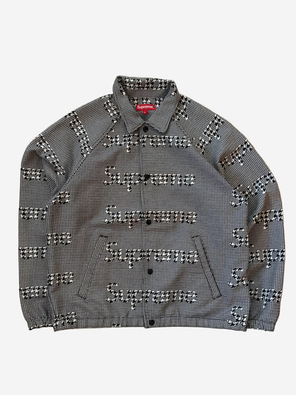 Supreme Houndstooth Logos Snap Front Jacket (Str. M)