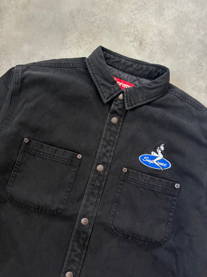 Supreme Quilted Lined Denim Snap Shirt (Str. M)