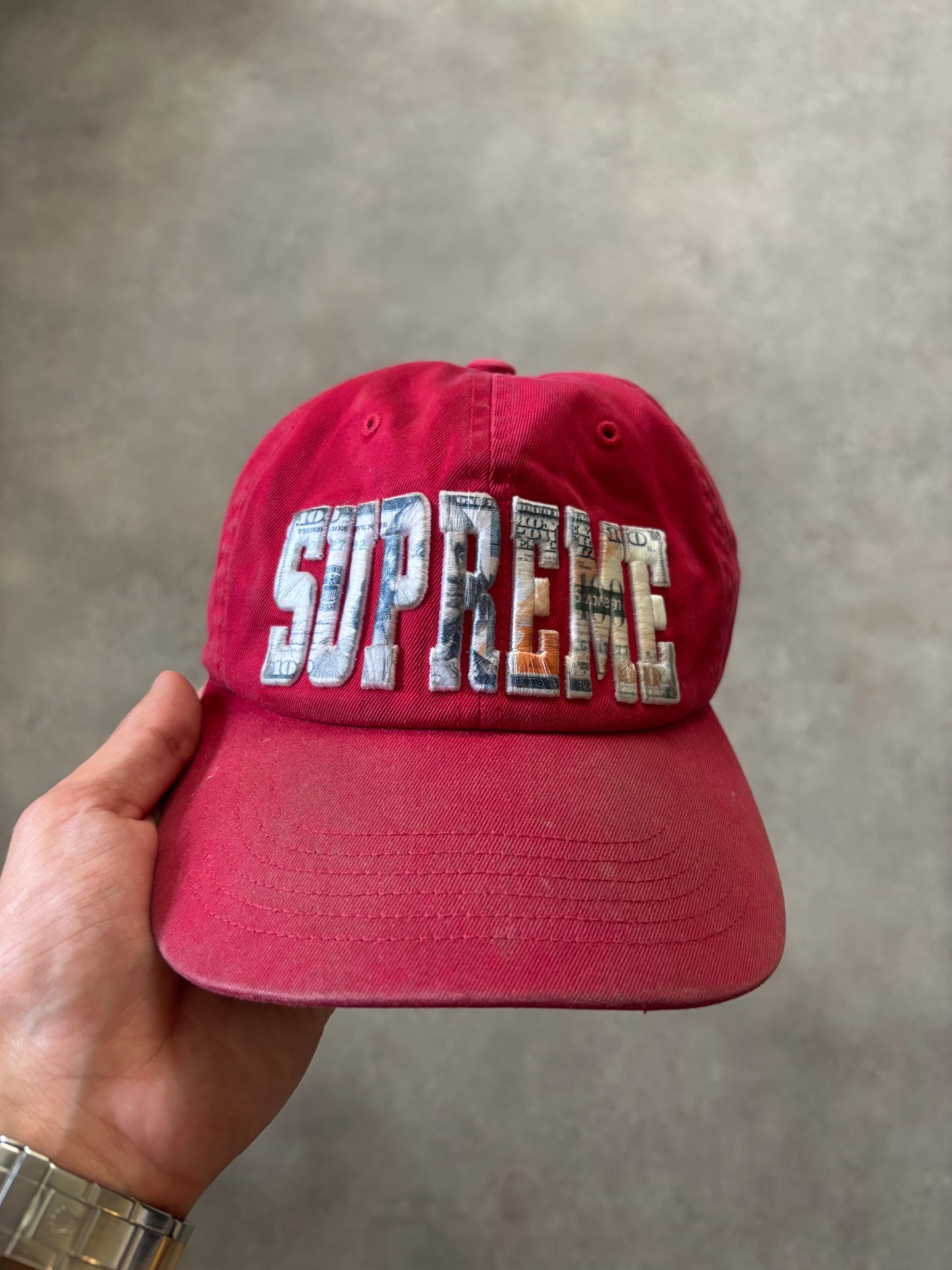 Supreme Embroidered Money Logo 6-Panel Hat