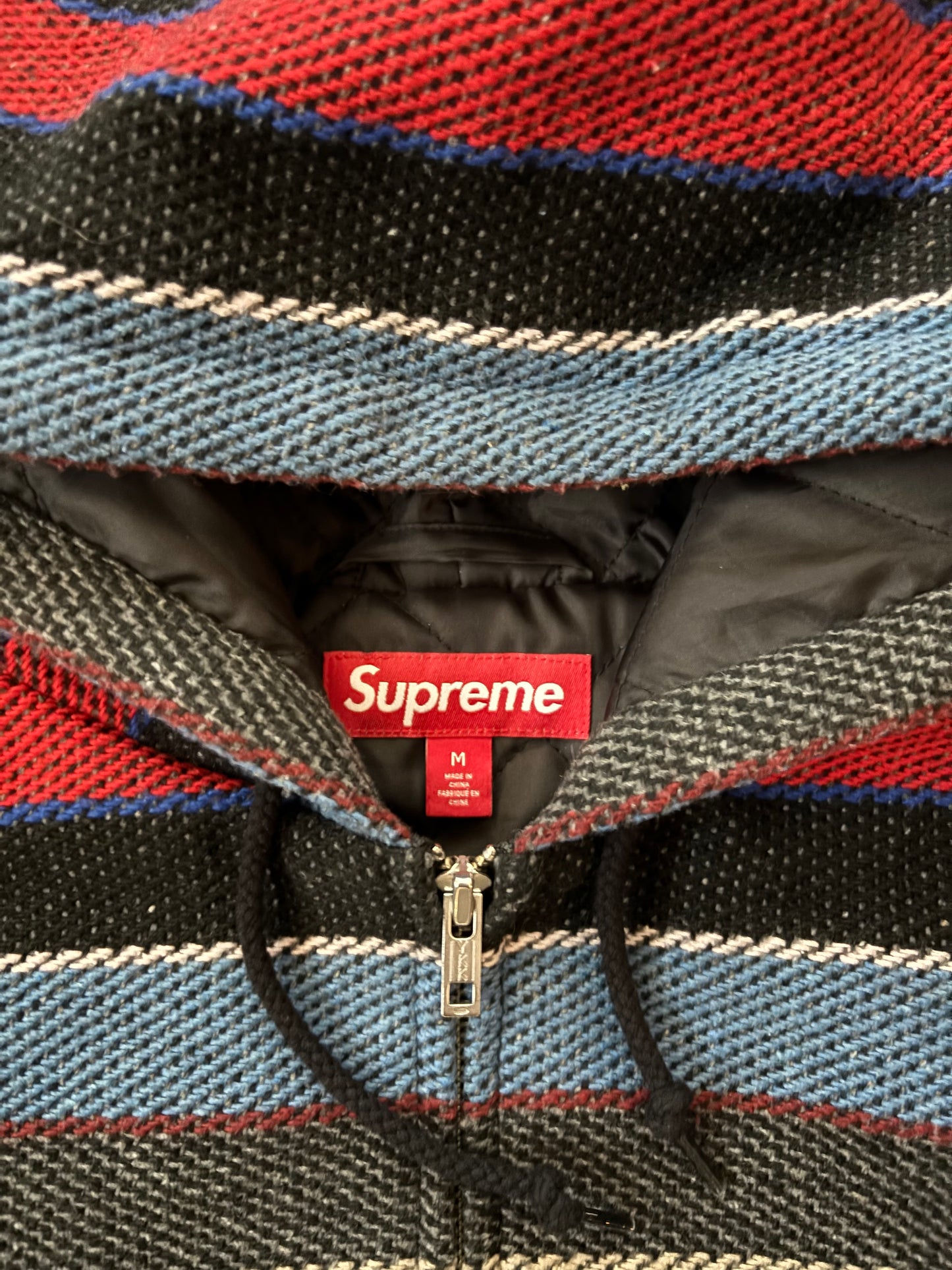 Supreme Woven Stripe Hooded Jacket (Str. M)