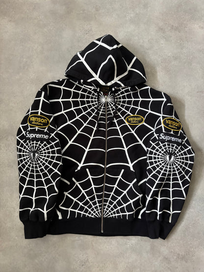 Supreme Vanson Leathers Spider-Man Zip Up Hoodie (Str. M)