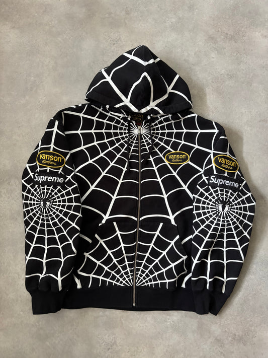 Supreme Vanson Leathers Spider-Man Zip Up Hoodie (Str. M)
