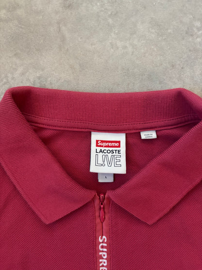 Supreme LACOSTE Pique Zip L/S Polo (Str. L)
