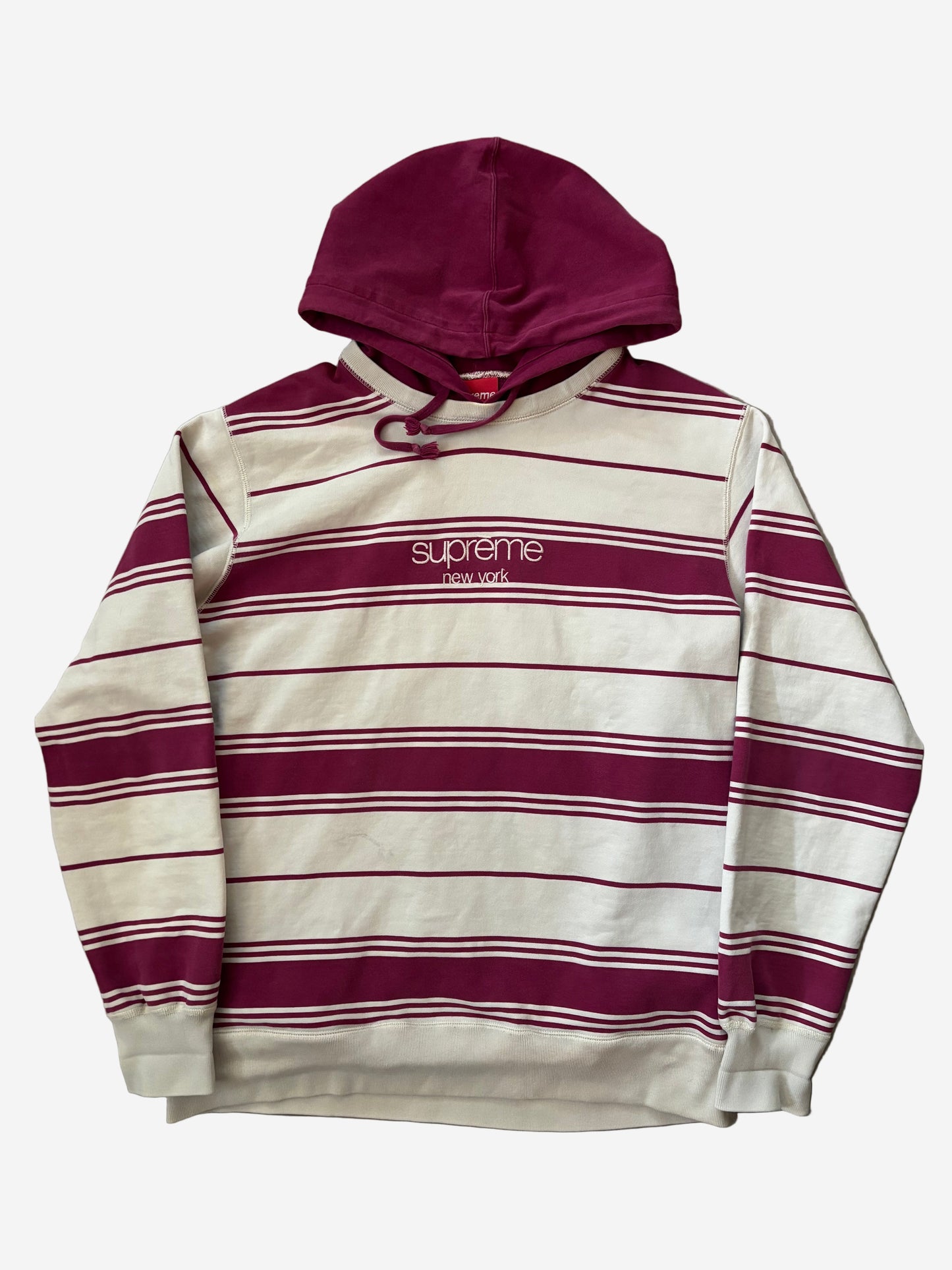Supreme Striped Hooded Crewneck (Str. L)