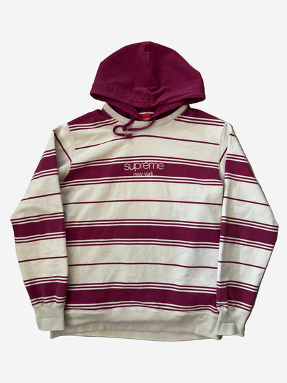 Supreme Striped Hooded Crewneck (Str. L)