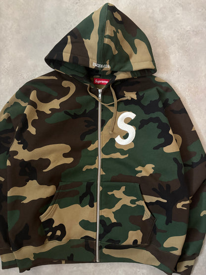 Supreme S Logo Zip Up Hooded Sweatshirt  (Str. M)