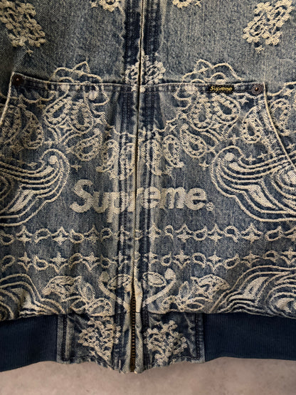 Supreme Bandana Jacquard Denim Hooded Work Jacket (Str. L)