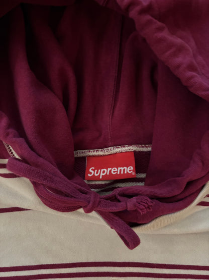 Supreme Striped Hooded Crewneck (Str. M)