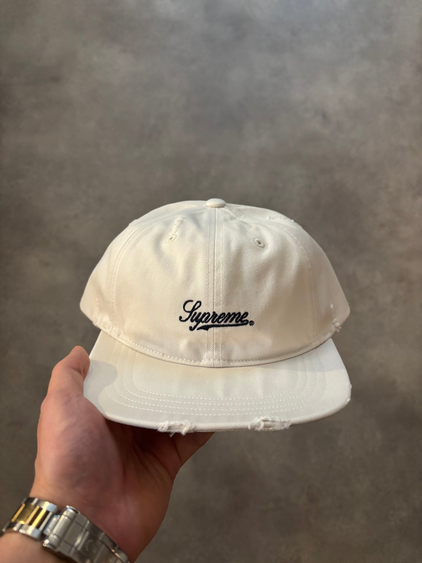 Supreme Distressed Script 6-Panel